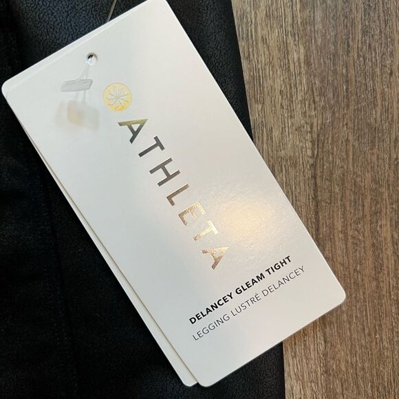 NWT Athleta Delancey Gleam Tight Black Lustre Size Small Leggings Athleisure - Picture 5 of 10